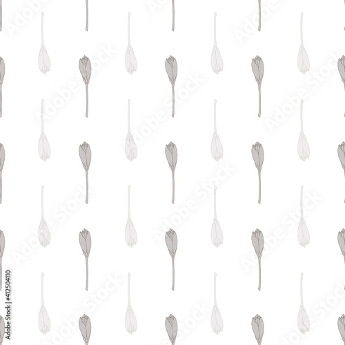 Vector grey crocus geometric repeat pattern background