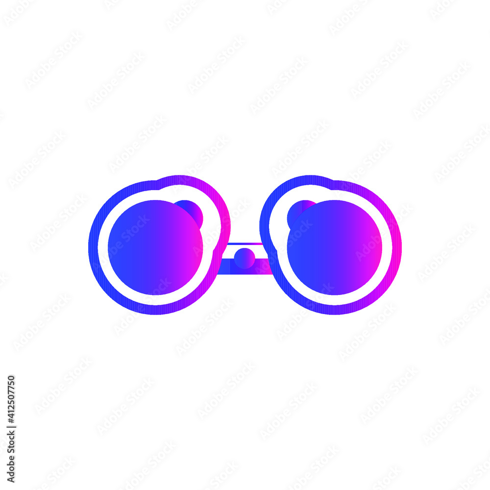 Fototapeta premium Binocular icon. travel binocular, camera zoom, camera lens, lens binocular icon.