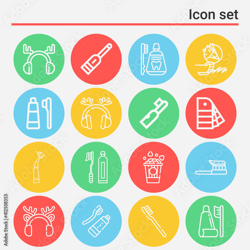 16 pack of famine  lineal web icons set