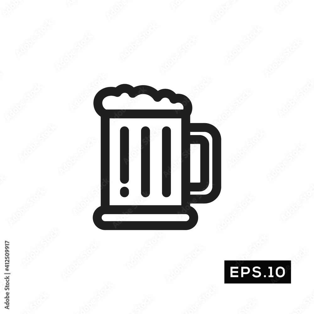 Beer Line Icon Vector. Beer Symbol Vector Beer Line Icon Vector. Beer Symbol Vector