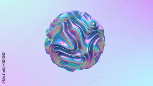 3D abstract animation . Smooth liquid shape. Trendy Colorful Fluid Abstraction Flow. Motion design element. 3D render. Seamless loop.