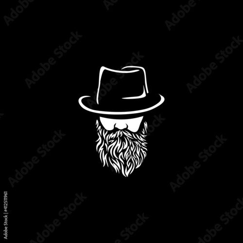 Gentleman logo design. Awesome our combination man 
with hat & beard logo. A gentleman logotype.