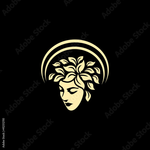 mother earth logo concept for nature and beauty logo company. mother earth is symbol spirit, live, nature and beauty. vector logo, symbol, sign, or mark design illustration