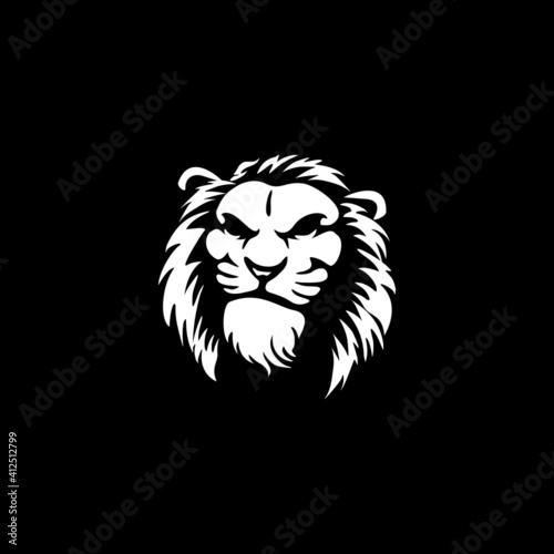 Fototapeta Naklejka Na Ścianę i Meble -  Wild Angry Lion Head Logo Vector Template Illustration Design Mascot Animal