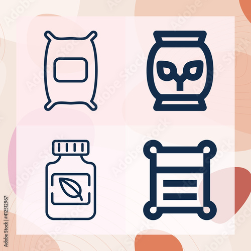 Simple set of phosphorus related lineal icons