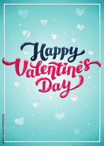 Happy Valentine s day greeting card - love day vector card or poster. Vector ...
