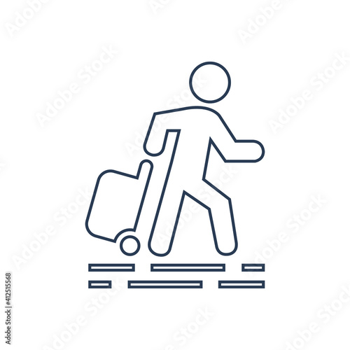 Traveling man icon. Travel around the world icon.