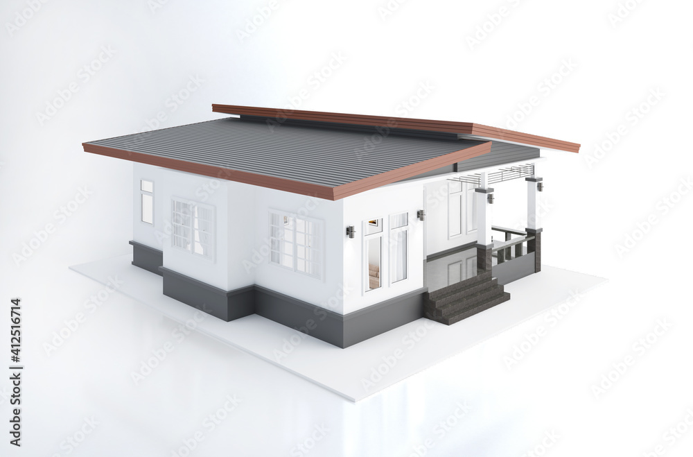 3d render of house isolated on a white with clipping path. 3d render of house isolated on a white with clipping path.