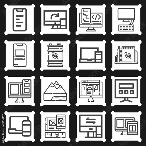 16 pack of innate  lineal web icons set