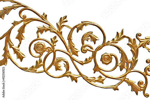 The railing design is decorated in Thai pattern by Thai craftsmen. White background
