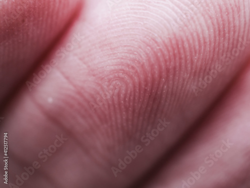 Fingerprint from close up. Body care concept