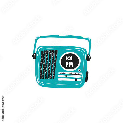 Radio world day. Radio podacsts and online education. Radio, waves, microphone, records and headphones.