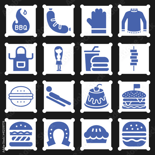 16 pack of slack  filled web icons set