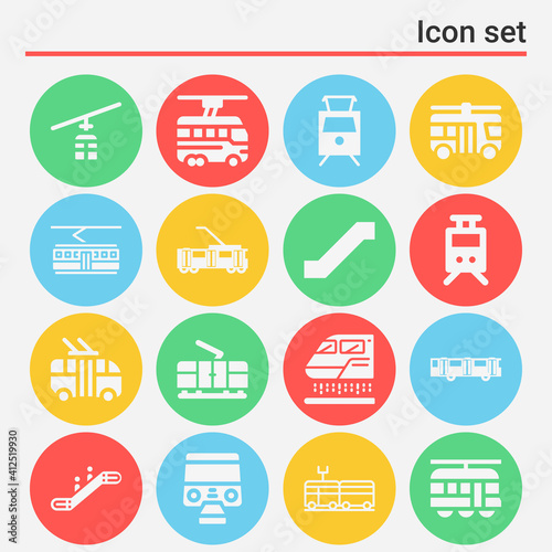 16 pack of acknowledged  filled web icons set