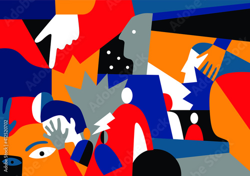 psychology - abstract vector illustration