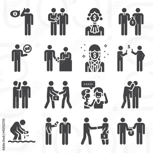 16 pack of scandal  filled web icons set