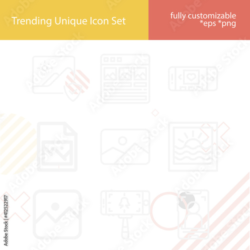 Simple set of documentary related lineal icons.