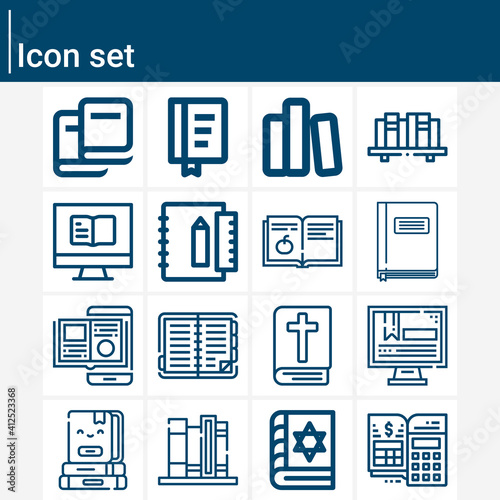 Simple set of scenario related lineal icons.