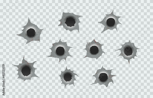 Obraz na płótnie Set of bullet holes