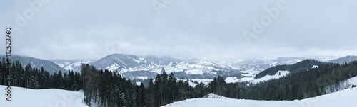 Panoramic view from the Hündlekopf in Allgäu, Germany