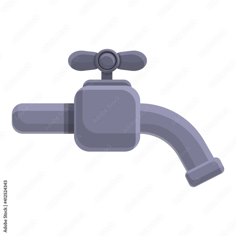 Sewerage water tap icon. Cartoon of sewerage water tap vector icon for web design isolated on white background