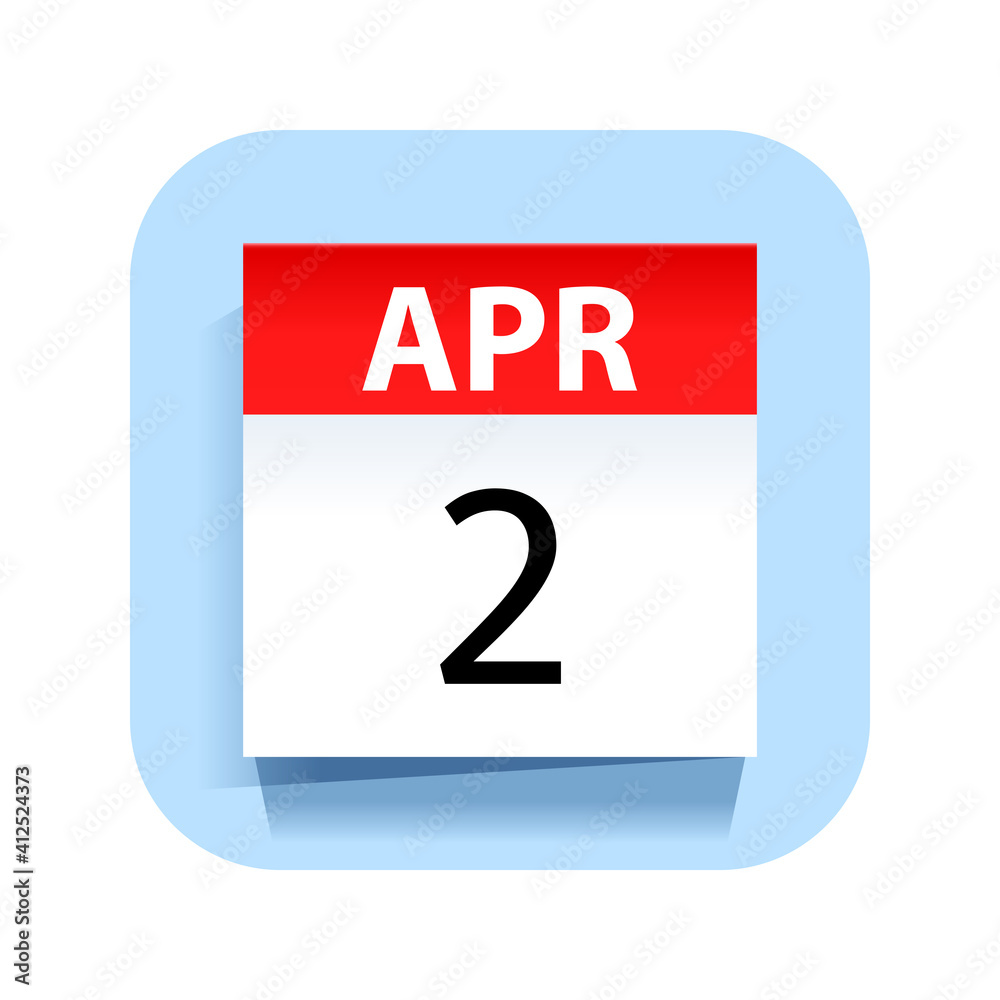 April 2. Calendar Icon. Vector Illustration. April 2. Calendar Icon. Vector Illustration.