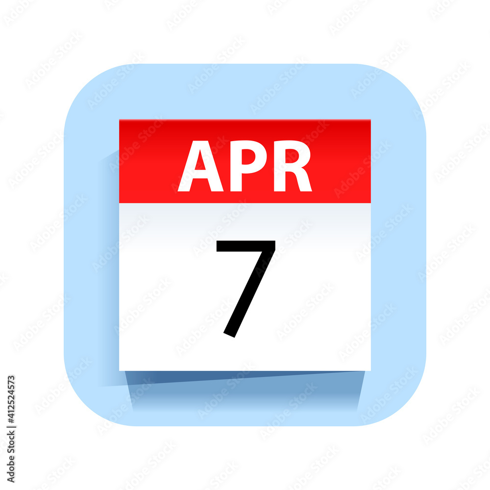 April 7. Calendar Icon. Vector Illustration. April 7. Calendar Icon. Vector Illustration.