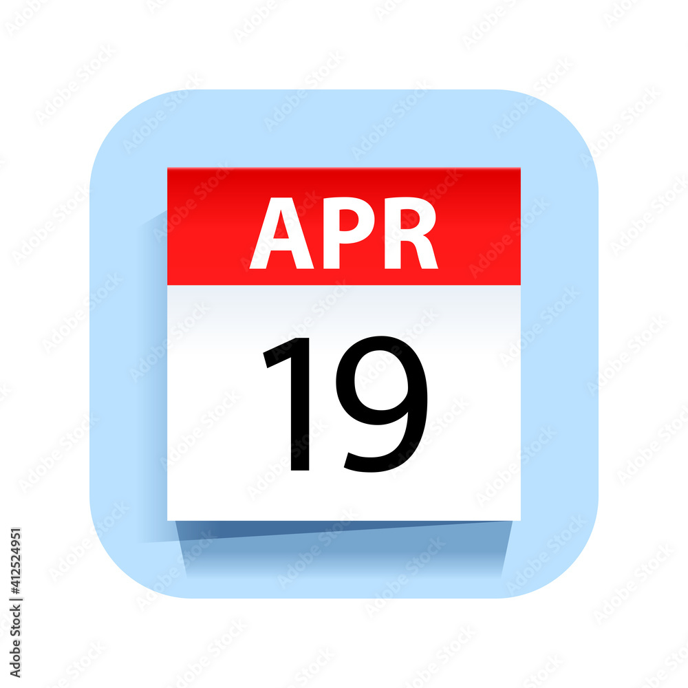 April 19. Calendar Icon. Vector Illustration. April 19. Calendar Icon. Vector Illustration.