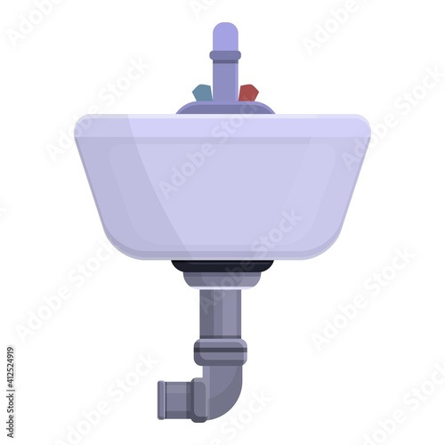 Bathroom sewerage icon. Cartoon of bathroom sewerage vector icon for web design isolated on white background