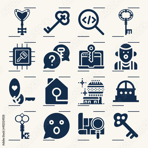 Simple set of discover related filled icons.