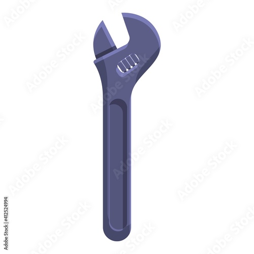 Adjustable wrench icon. Cartoon of adjustable wrench vector icon for web design isolated on white background