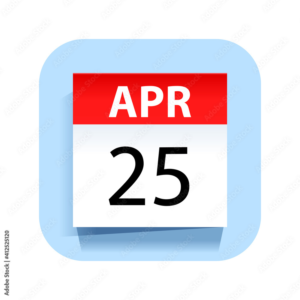 April 25. Calendar Icon. Vector Illustration. April 25. Calendar Icon. Vector Illustration.