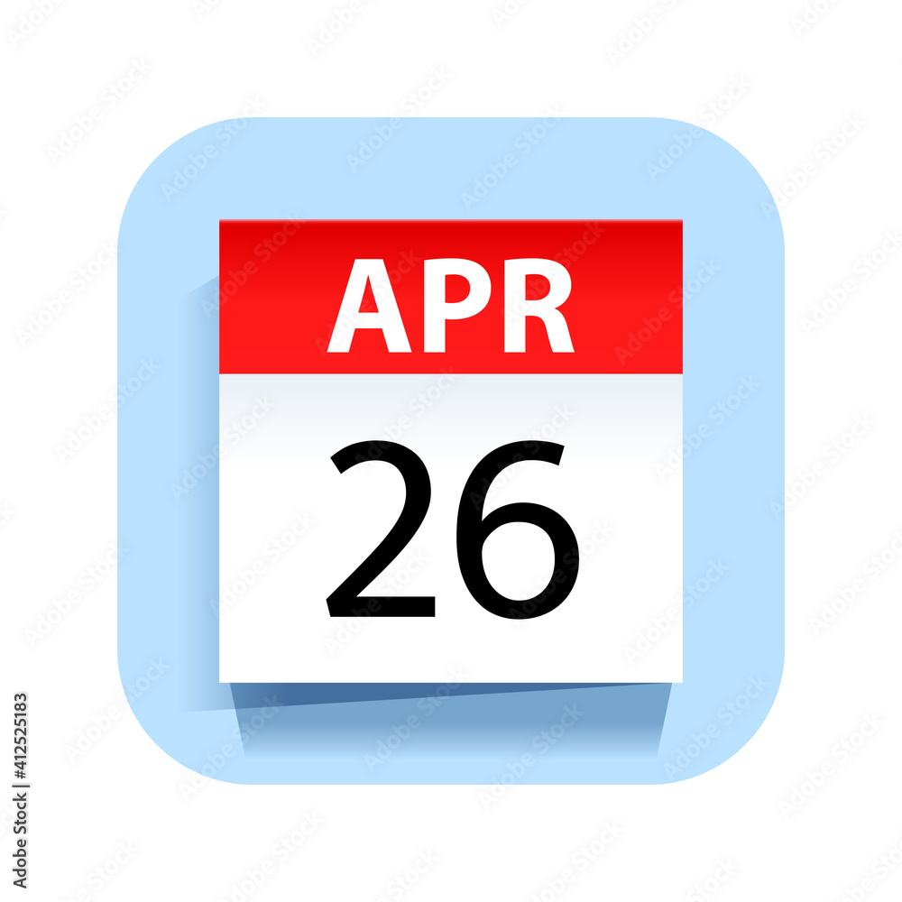 April 26. Calendar Icon. Vector Illustration. April 26. Calendar Icon. Vector Illustration.
