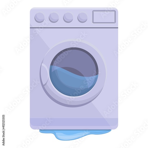 Broken wash machine icon. Cartoon of broken wash machine vector icon for web design isolated on white background