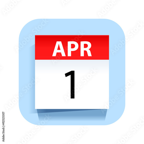 April 1. Calendar Icon. Vector Illustration.