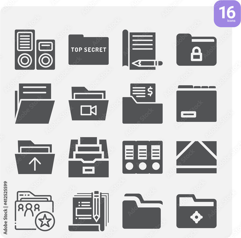 Simple set of ticket book related filled icons.