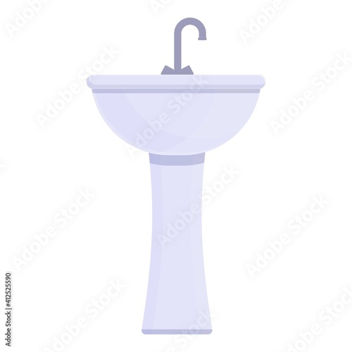 Washbasin icon. Cartoon of washbasin vector icon for web design isolated on white background