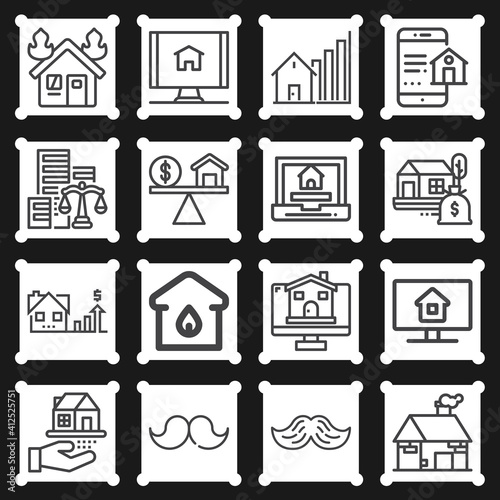 16 pack of complex number  lineal web icons set