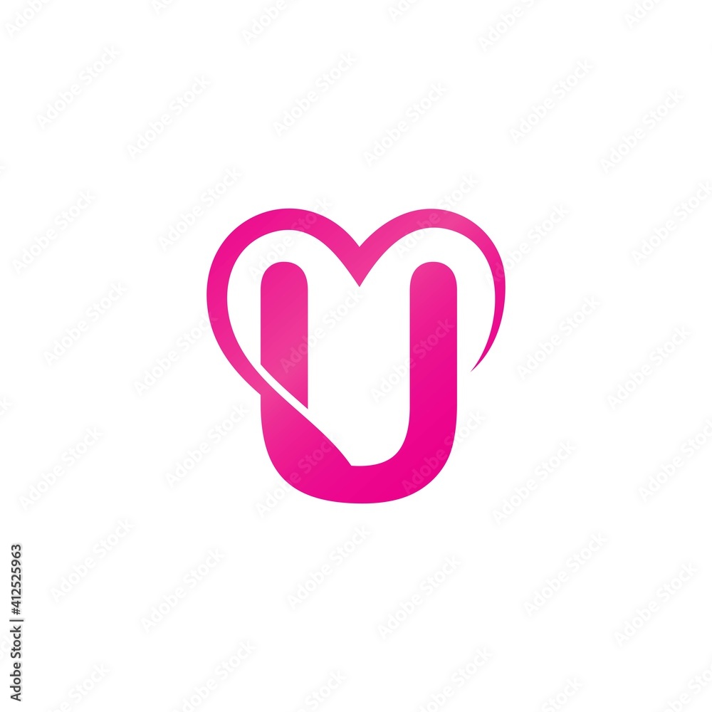 Letter U and Love Logo Template design vector Letter U and Love Logo Template design vector