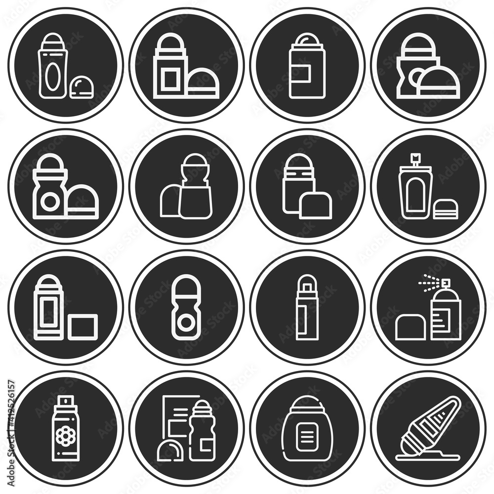 16 pack of deodorant lineal web icons set 16 pack of deodorant lineal web icons set