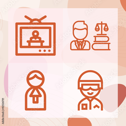 Simple set of statesman related lineal icons