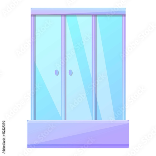 Room shower stall icon. Cartoon of room shower stall vector icon for web design isolated on white background