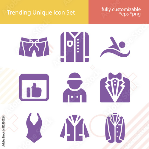 Simple set of correspond related filled icons.
