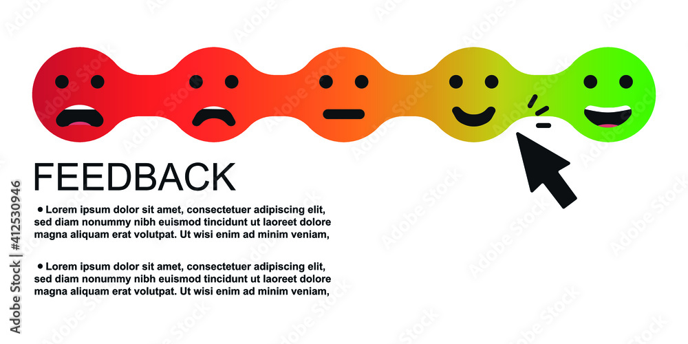 Feedback concept with copy space for text beside colorful vector illustration. Feedback concept with copy space for text beside colorful vector illustration.