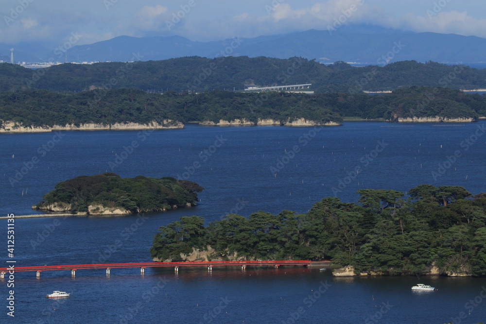 日本三景「松島」の風景、福浦橋と福浦島　（宮城県松島町）