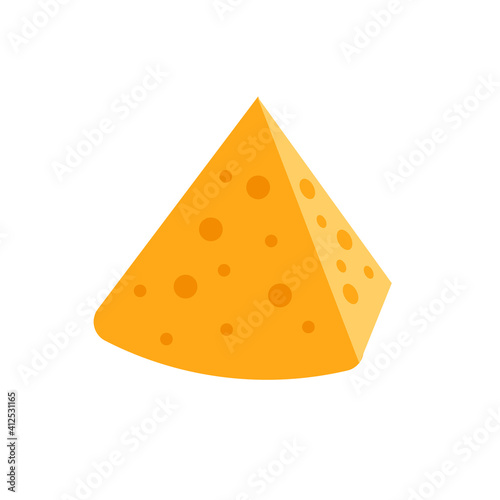 A piece of cheese on a white background. Vector illustration on a white background icon. Isolated icon