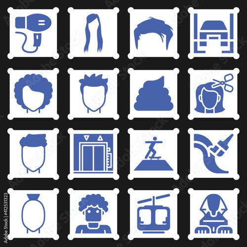 16 pack of complexion  filled web icons set