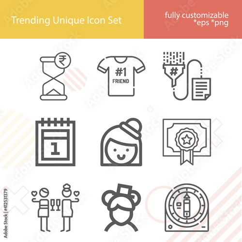 Simple set of associate related lineal icons.