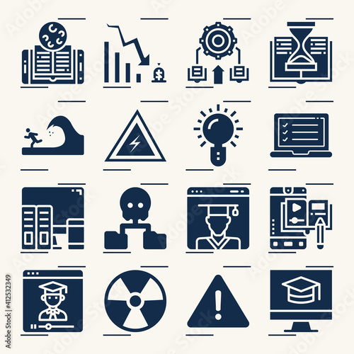Simple set of extinction related filled icons.