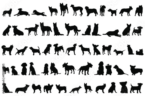 Dog silhouette  Black Bundle names